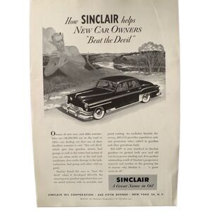 Vintage 1951 Sinclair Oil Beat The Devil Ad Advertisement